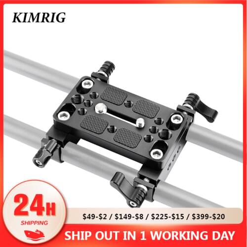 KIMRIG Camera Mounting Plate Tripod Mounting Base Plate With 15mm Rod Clamp Railblock For Rod Support / Dslr Rig Cage