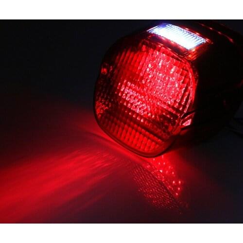 Motorcycle DC 12V Retro LED Tail Light ABS Motor Scooter Moto Refit Red Brake Signal Lights for Harley XL FLH FX FXR 1999-2017