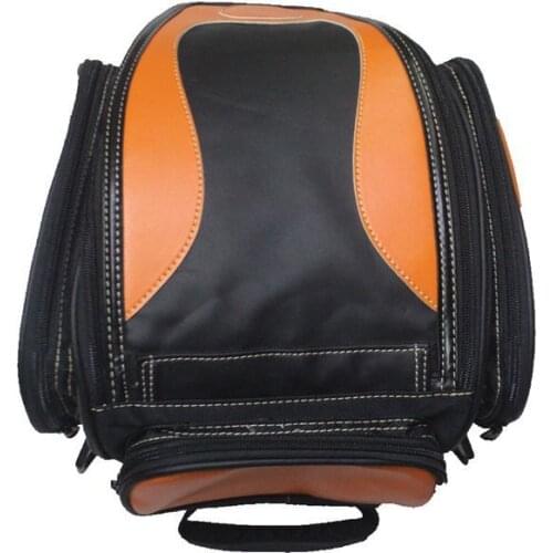 Motorcycle Luggage Bag Saddle Bags Moto Racing Backpack Helmet Tank Bag Travel Tail Bag Synthetic Leather Black And Orange