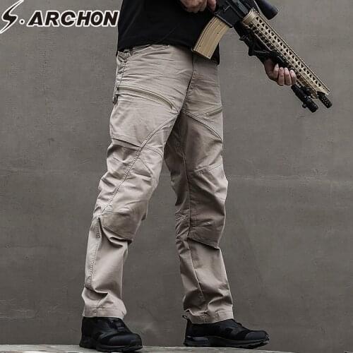 S.ARCHON Tactical Army Military Pants Man US Soldier SWAT Special Force Combat Trousers Men Waterproof Multi Pockets Cargo Pants