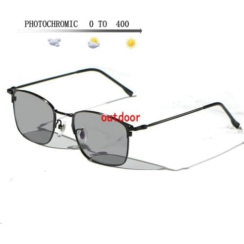 Transition Sunglasses Photochromic Myopia Eyeglasses Finished Myopia Glasses for Men Computer Round Optical Glasses Frame FML