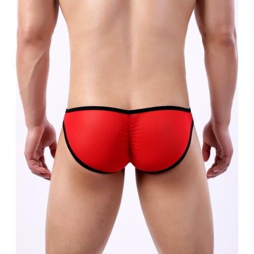 Male Briefs Sexy Style Wrinkled Hip Mens Underwear Mesh Big Pouch Color Matching Breathable Calsoncillos Hombre Panties Funny