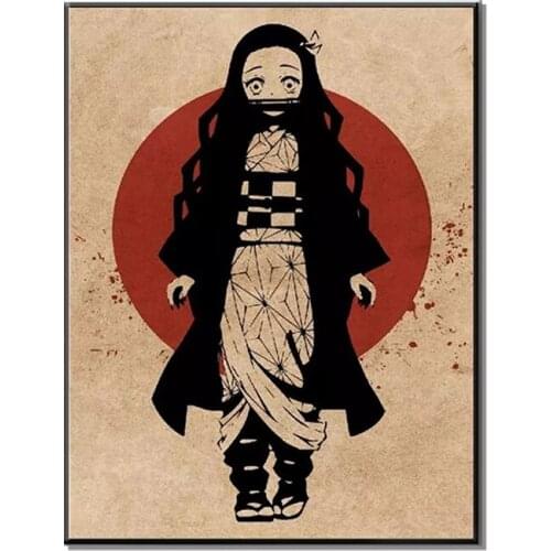 Canvas Wall Art HD Prints Nezuko Demon Slayer Anime Poster Cute Home Decoration Painting For Bedroom Modular Pictures Frame