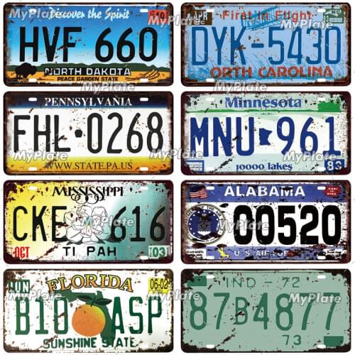 Florida License Plate Metal Sign Tin Sign Vintage Decor Room Decoration Metal Plaque Man Cave Bar Sign Home Decor