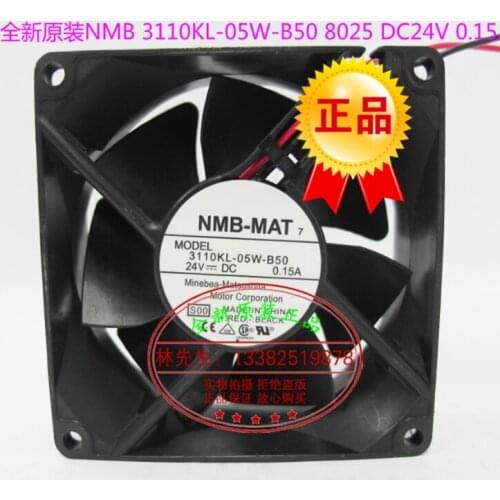 NEW NMB-MAT NMB 3110KL-05W-B50 8025 DC24V 0.15A frequency cooling fan