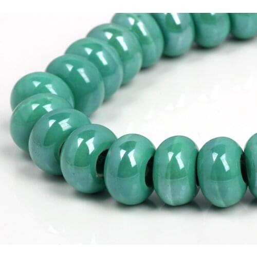 OlingArt 14x9mm 24Pcs Mix Color Big Hole Electroplating Ceramics Charm Beads For DIY European Bracelet Necklaces Jewelry making