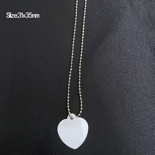 Dog Heart Aluminum Pet Tags DIY Subllimation Id Name Tags Blank Double-sides White Printing Keyring Tag Pendant Necklace Jewelry