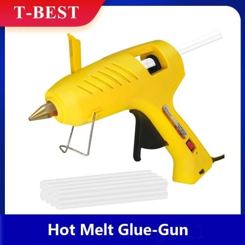 Professional Hot Melt Glue-Gun Dual Power 60W 100W Brass Nozzle with LED Lamp 8pcs Glue Sticks for DIY Arts & Crafts Projects