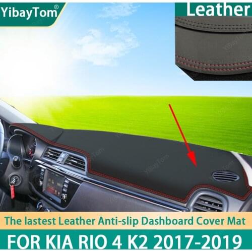 PU Leather Dashboard Anit-slip Anti-UV Cover mat Protective Carpet For KIA RIO 4 K2 2017-2019 accessories