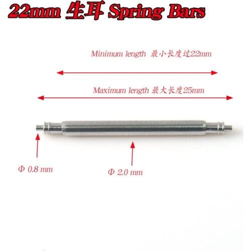 Watch Band Strap Accessories Stainless Steel 22mm 2.0 Spring Bar 10pcs +Watchbands Repair Tool Strap Link Pin