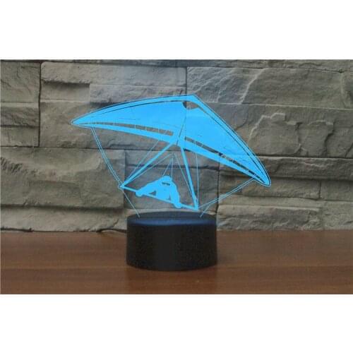 [Seven Neon]Hang Glider Sport shape Acrylic 7Colors Desk Lamp 3D Lamp Novelty gift Led Night Light Millennium Falcon Light