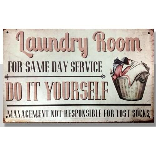 Laundry Room New Tin Metal Sign,Retro Vintage Metal Tin Sign Garage Plates Pub