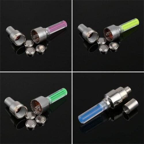 4 Colors RGB LED Bike Valve Cap Light Flash Tyre Tire Wheel Stem Rim Neon Lights Lamp for Bicycle Motorcycle Night Cycling