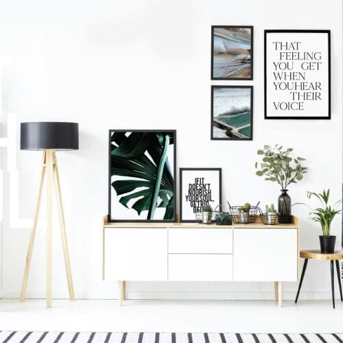 Gorgeous Green Monstera Posters Prints Bondi Dark Earth Seascape Canvas Painting Sandstorm Quote Wall Pictures For Living Room