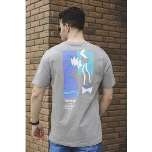 Reuben This World Artistic Printed Oversize Bicycle Neck Man Tshirt