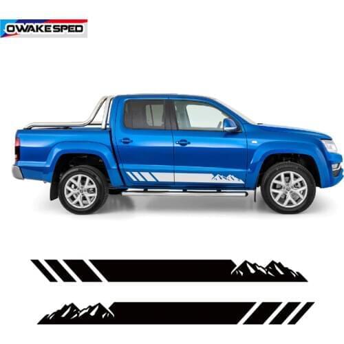 For Volkswagen Amarok OFF ROAD Mountain Graphics Vinyl Decal Car Door Side Skirt Stickers Auto Body Pickup Trunk Stripes