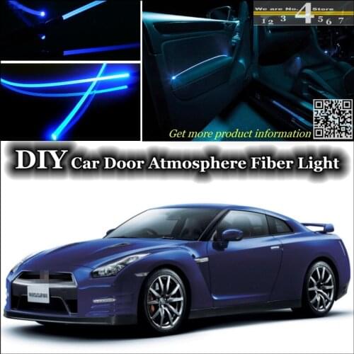 Interior Ambient Light Tuning Atmosphere Fiber Optic Band Lights For Nissan GT-R GTR GT R Inside Door Panel illumination Refit