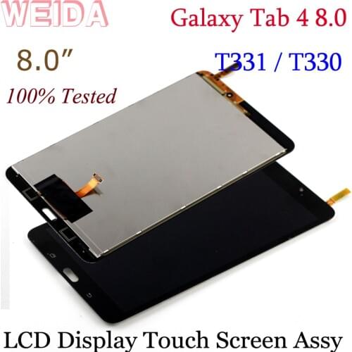 WEIDA LCD Replacment 8" For Samsung Galaxy Tab 4 8.0 T331 T330 LCD Display Touch Screen Assembly SM-T330 WIFI/ SM-T331 3G