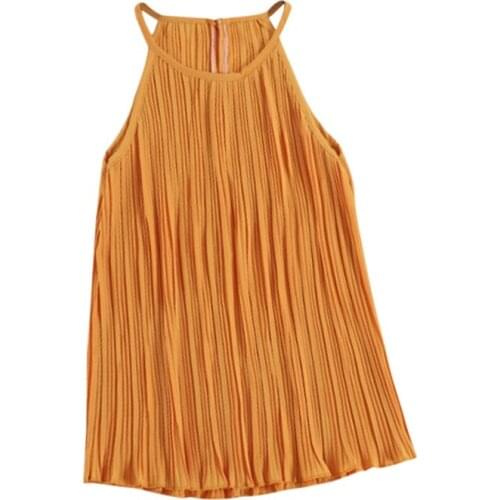 Women Summer Ladies Solid Sleeveless Halter shirt Sexy Camis Tops girls Loose Tee Camisole Female Ruched Vest Clothes