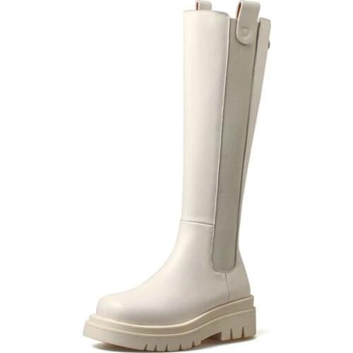 Round Toe Chunky high Heels Women Knee High Boots Autumn Winter Fashion Shoes Woman Platform Night Club Party Women Boots