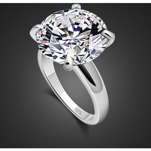 New 100% 925 Sterling Silver Crystal Engagement Claws Design Hot Sale Rings Women 5A White Zircon Cubic Female Wedding Jewelry