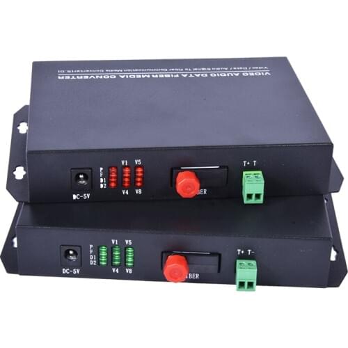 1PC 8 Channel Video Optical Converter fiber optic video optical Transmitter & Receiver 8CH with RS485 Data For CCTV Security