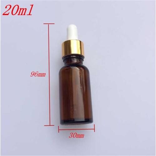 10 pcs 30x96 mm DIY 20 ml Brown Glass Essential Oil Bottles Liquid Reagent Jars Aromatherapy Perfume Dropper Bottles
