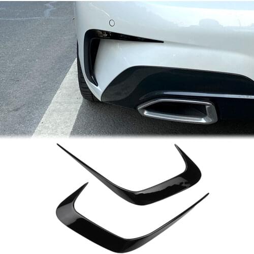 2PCS Rear Bumper Splitter Canard Side Spoiler Aprons Vent For BMW G20 G28 2019-2020 M Sport Glossy Black Carbon Fiber Look