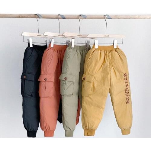 Winter Childrens Pants Kids Down Pants For Baby Boys And Girls Casual Winter Pant Children Warm Trousers for 2-7 Years Kids