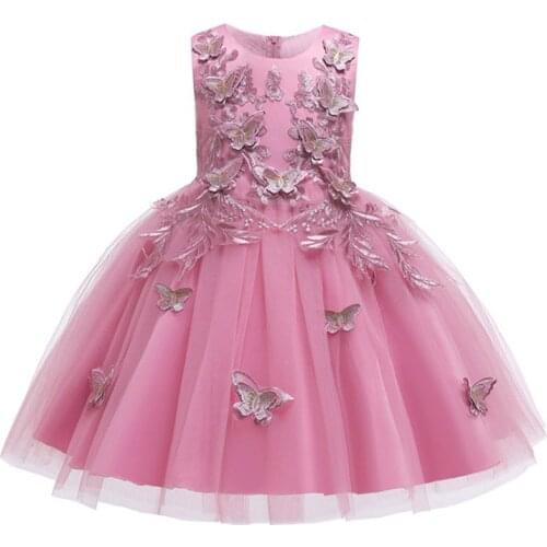2019 Summer Girls Dress Butterfly Kids Dresses For Girls Children Princess Dress Party Wedding Tutu Dress 3-12 Years vestidos