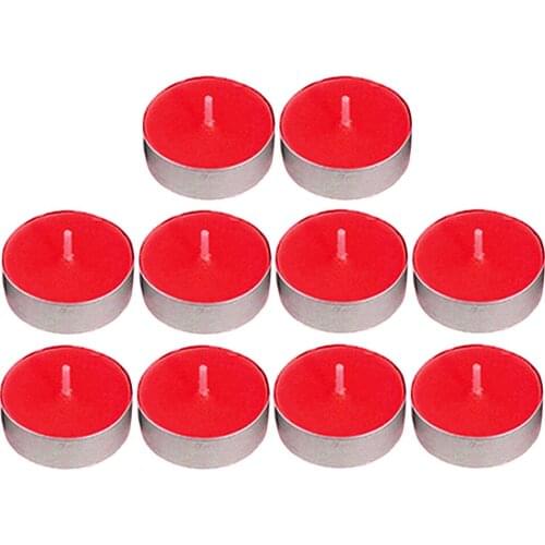 2x10pcs Smokeless Round Tealight Candles for Birthday Party 3.5x1cm Red