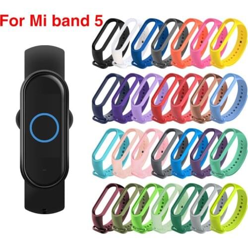 35 Strap For Xiaomi Mi Band 5 Silicone Wristband Bracelet Replacement TPU Silicone Strap For Xiomi Mi Band5 miband 5 Bracelet