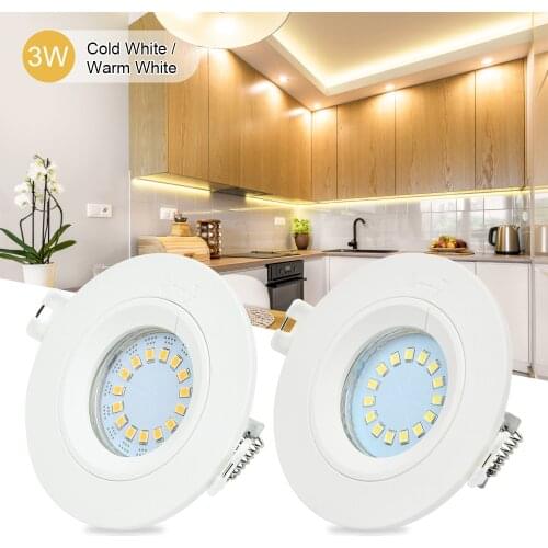 4PCS/1Pack LED Ceiling Light LED Spotlight Indoor Lamp For Living Room Decoration Light 3W LED Lamp Warm White Cold White
