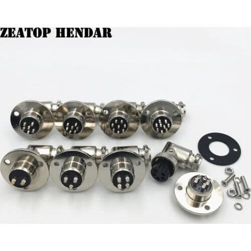 5Set 90 Degree Angle GX16 2 3 4 5 6 7 8 9 Pin with Flange Aviation Connector Elbow M16 Female Plug Male Chassis Mount Socket