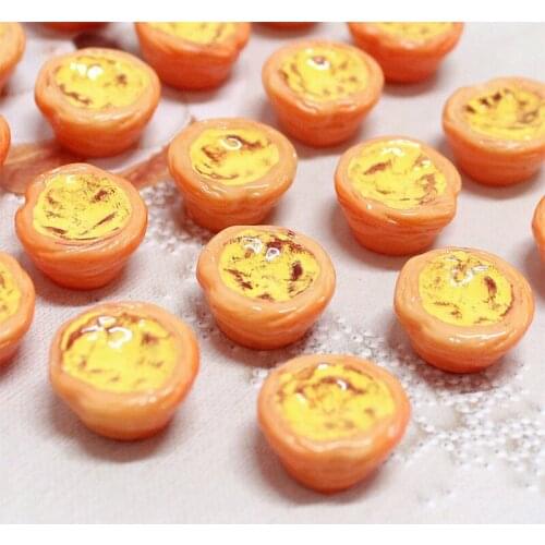 5 pc/lot Miniature Simulation Egg Tart Figurine DIY Accessories Home Decoration Fairy Garden Food statue toy resin craft TNS101