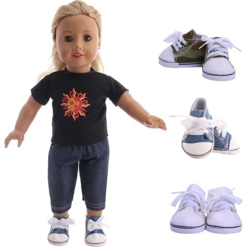 3 colors leather shoes Doll accessories for 18inch American Dolls Accessories Christmas gift