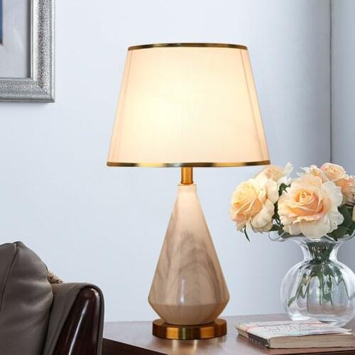 Free Shipping Modern Minimalist Cermaic Table Lamp Bedside Lamp For Living Room Creative Bedroom Warm Wedding and Wedding Room