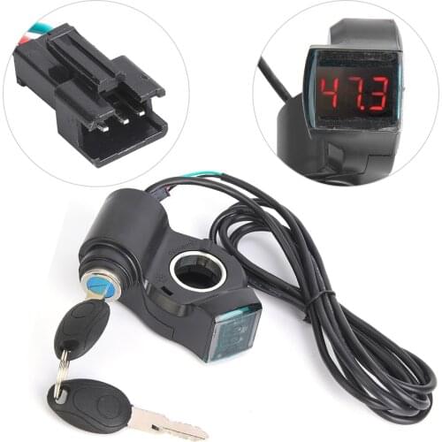 E-Bike Thumb Throttle Digital Battery Voltage Display Switch Powers With Keys Lock Electric Vehicle Universal Accessories
