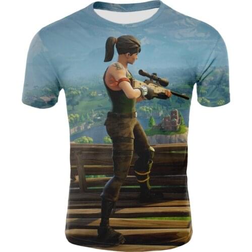 2019 Summer Boys Girls T Shirts Night Chicken Game T-shirt Battle Royale Kids Tops Clothes Children Print Costume Clothing