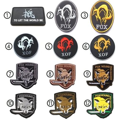 Fox Hound Tactical 3D PVC Patch Embroidery Patch Military Army Armband Badge patches For Backpack jacket