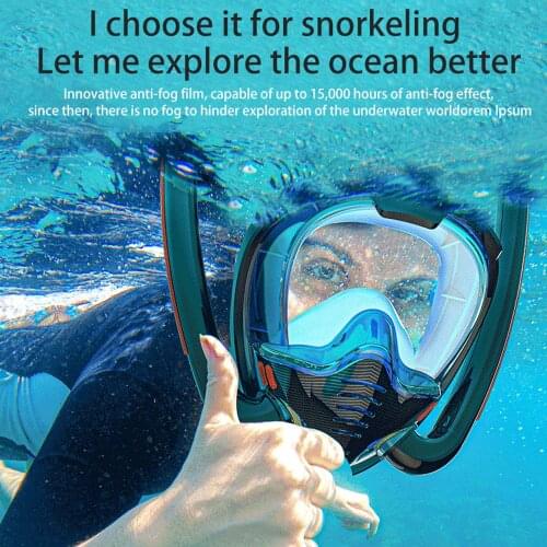 Adult Youth Scuba Diving Mask Full Face Anti Fog Underwater Wide View Dry Anti-fog Snorkel Mask Waterproof Swimming Mask Gear