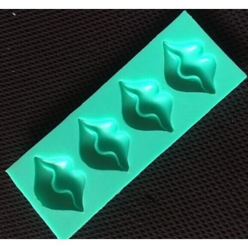 Wholesale mini 4 lip mold shape clay mold decoration for xmas fondant cake border chocolate mold silicone mold DIY tool