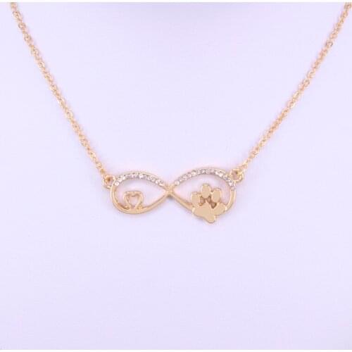 Hzew Dog pawer claws heart eight shape pendant necklace two colors cute necklaces gift