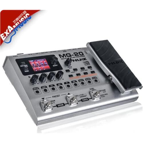 NUX MG-20 Multi-functional Guitar Modeling Processor with 60 Effect Models 72 Preset Drum Machine Looper Function EXP/VOL Pedal