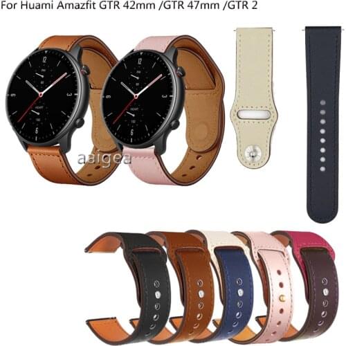 20mm 22mm Genuine Leather Band Strap for Huami Amazfit GTR 2 for Huami Amazfit GTR 42mm 47mm Replacement band strap