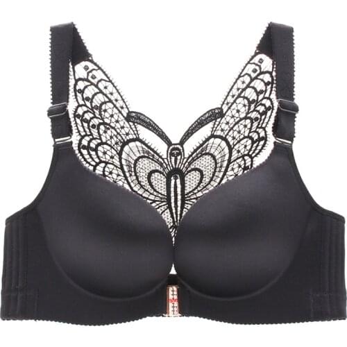 Plus Size Sexy Push Up Bra Front Closure Butterfly Brassiere Backless Bralette Breast Seamless Bras for Women 75-120DE Drop Ship