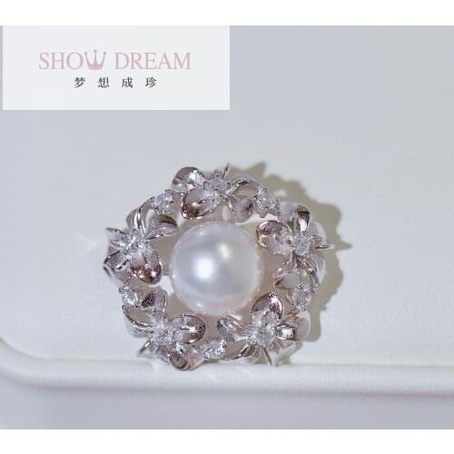 SHOWDREAM S925 Silver Zircon Natural Seawater Pendant Classic Pearl Pendant Fine Jewelry For Women