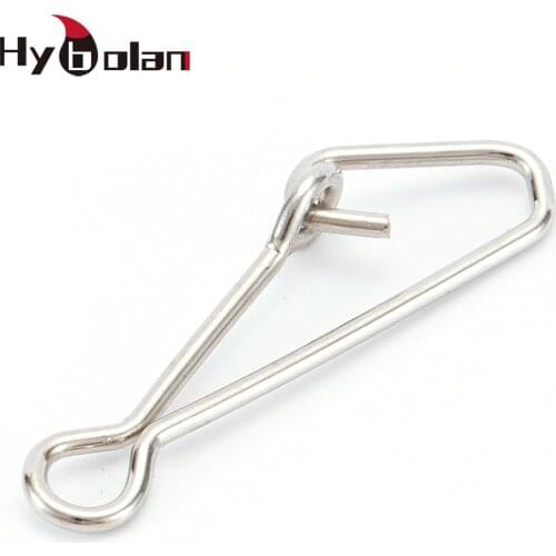 HYBOLAN 50pcs Fishing lure Connector Stainless Steel Fishing accessories Bait Snaps pin Sea Ocean Swivel Rolling Snap Clips tool