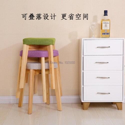 Solid wood dining chair stool makeup dressing stool home bedroom fitting room stool desk stool computer stool office chair adult