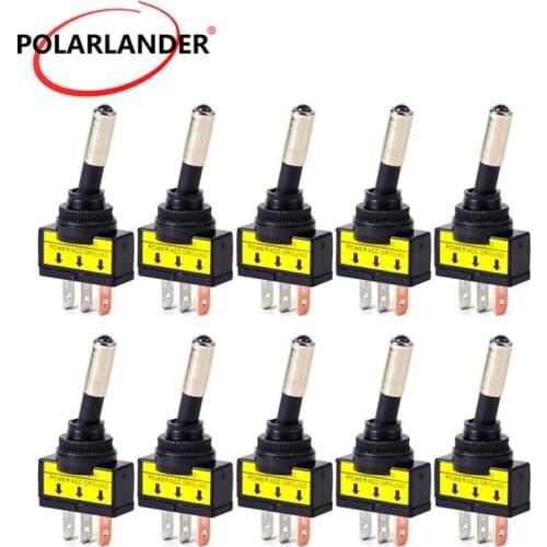 Toggle Rocker Switch For Car Vehicles Blue LED Light Metal Plastic 3Pin SPST ON/OFF 10Pcs/Lot For Boats RV Mayitr 12V 20A